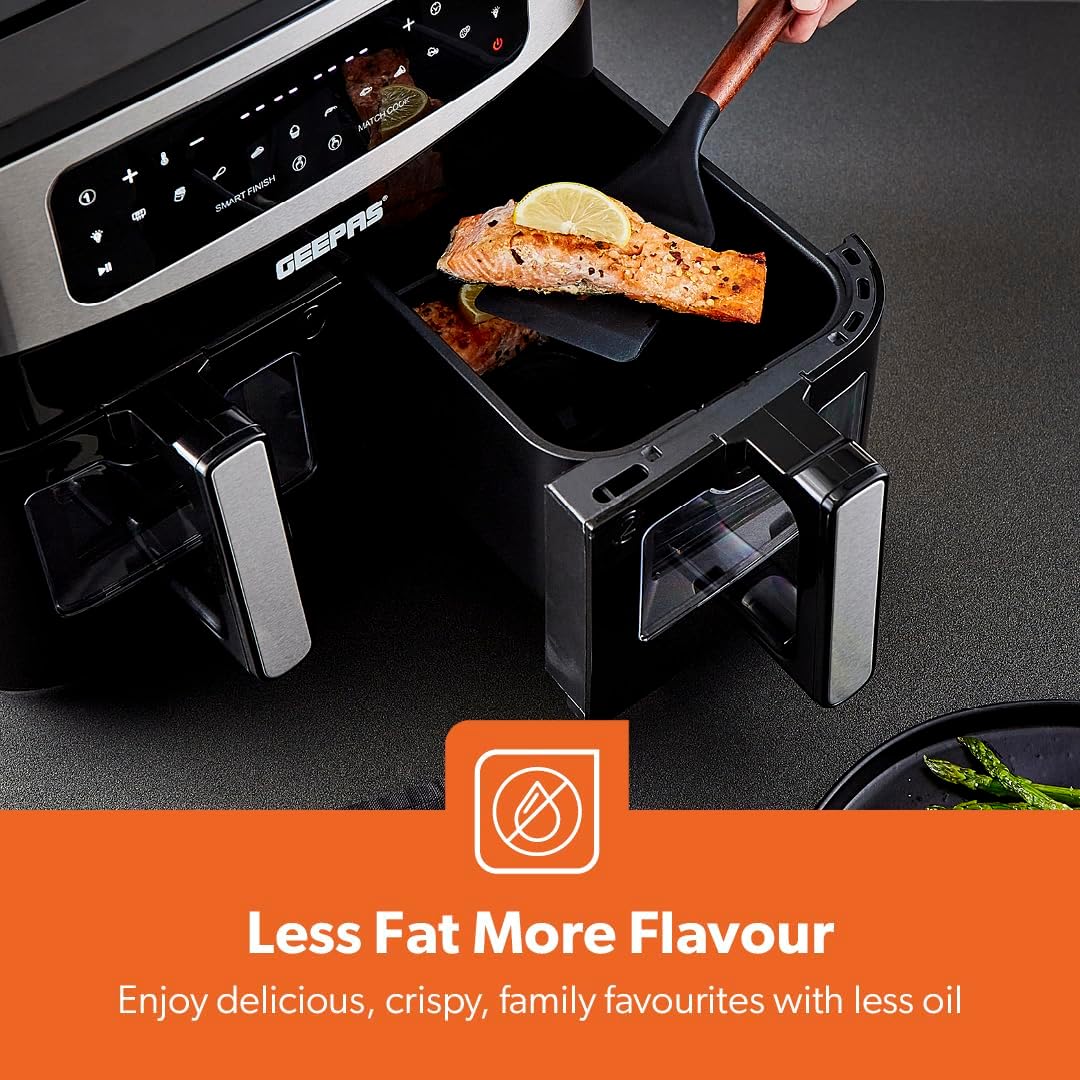 Dual Zone Digital Air Fryer with Two Drawers, Touch Screen and Smart Finish detail 3
